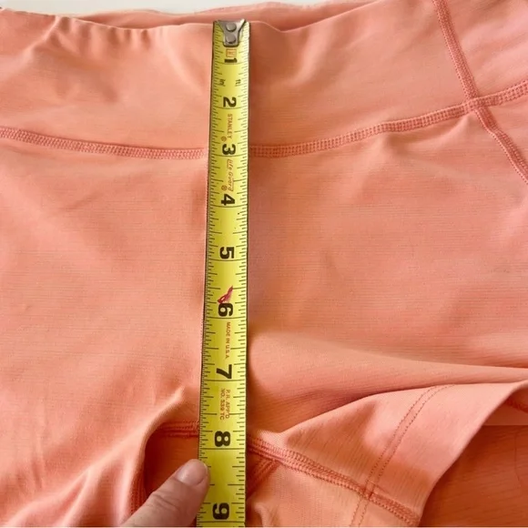 Outdoor Voices Tech Sweat Biker Shorts in Heathered Orange Peach - Picture 16 of 16